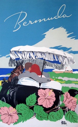 Bermuda Beach vintage travel poster